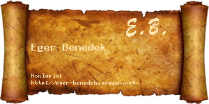Eger Benedek névjegykártya